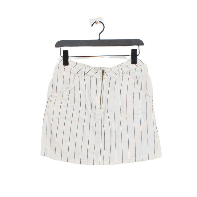 Topshop Women's Mini Skirt UK 12 White 100% Cotton