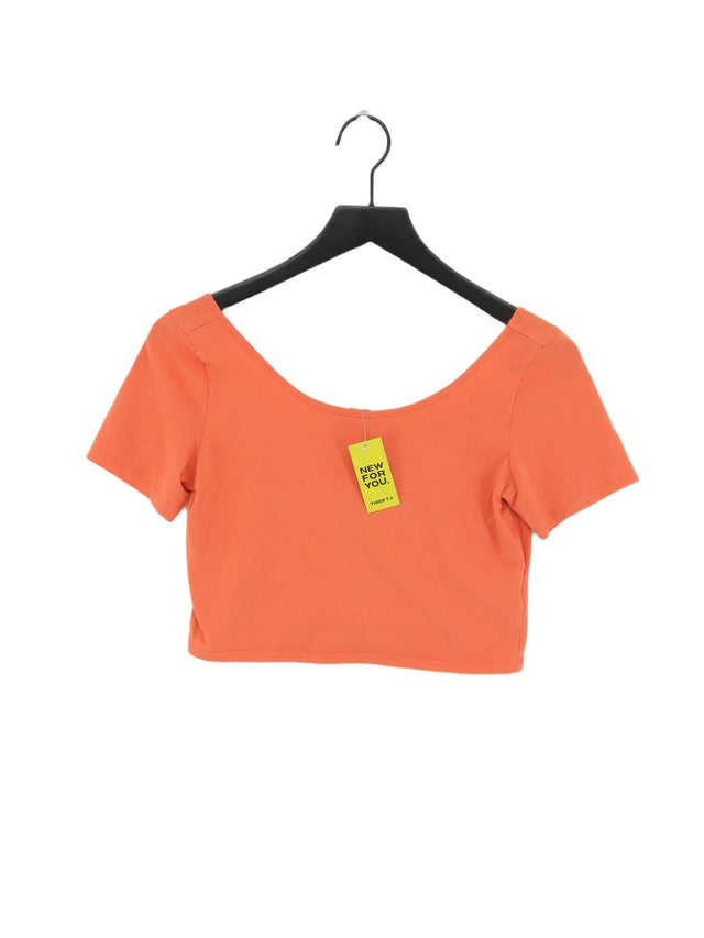 Monki Women's Top S Orange Cotton with Elastane