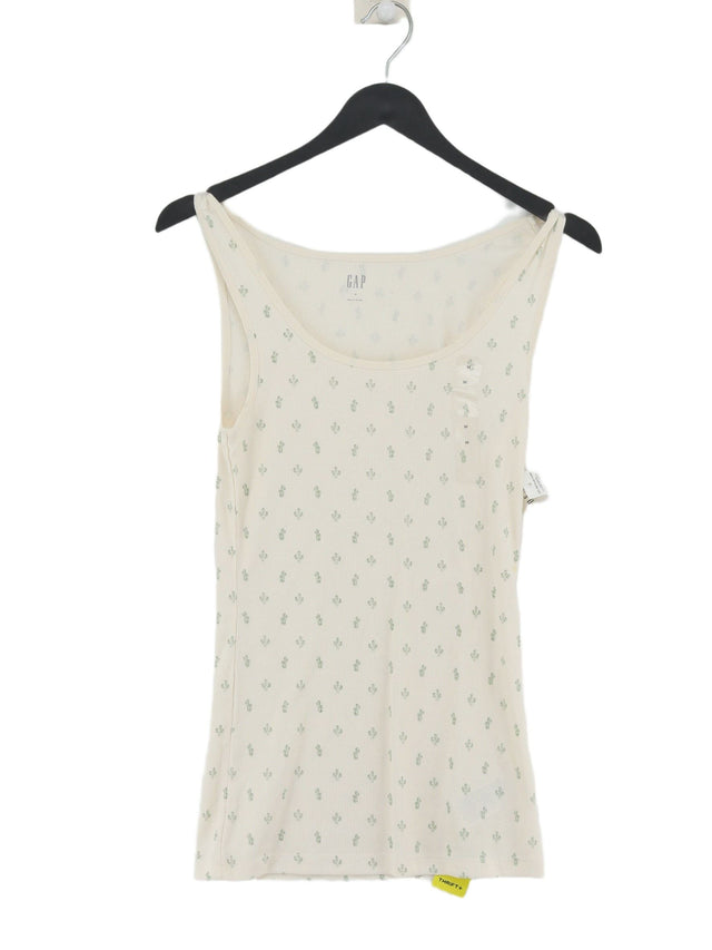 Gap Women's Top M Cream Cotton with Polyester, Spandex