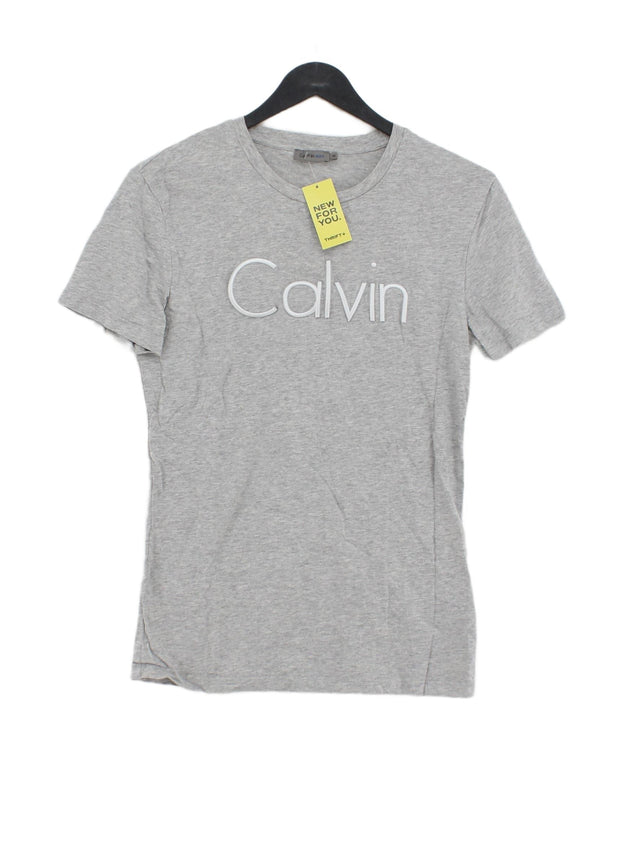 Calvin Klein Women's T-Shirt M Grey 100% Cotton
