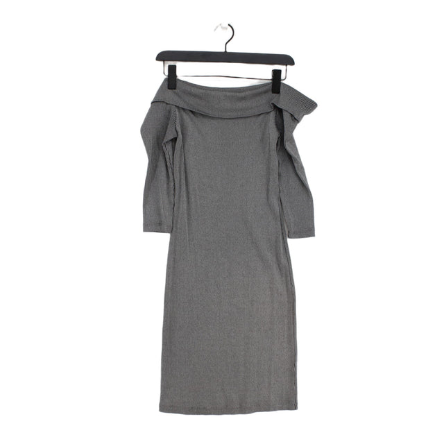 Warehouse Women's Midi Dress UK 10 Grey Viscose with Cotton, Elastane