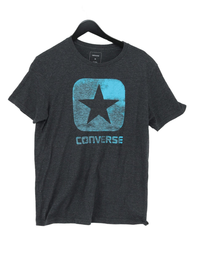 Converse Men's T-Shirt M Grey Cotton with Polyester