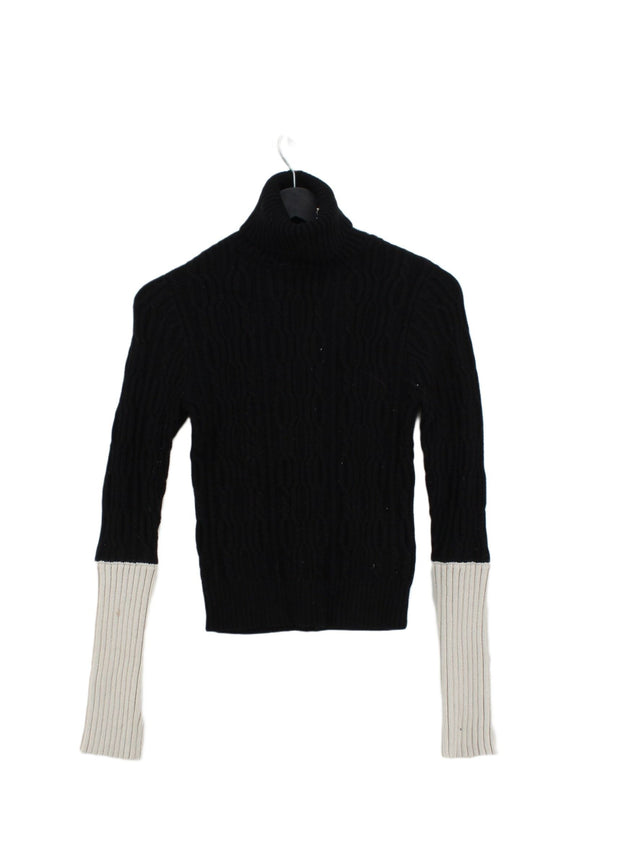 Zara Knitwear Women's Jumper S Black Viscose with Nylon, Polyester