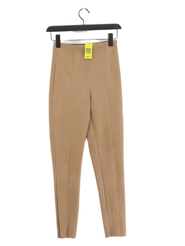 Zara Women's Suit Trousers XS Brown Elastane with Polyester