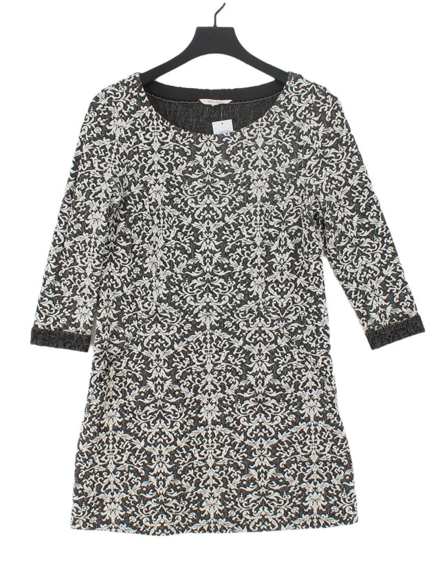 White Stuff Women's Midi Dress UK 10 Black Polyester with Cotton, Elastane