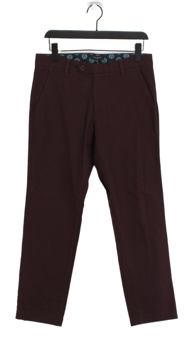 Ted Baker Men's Trousers W 32 in Brown Cotton with Elastane, Polyester