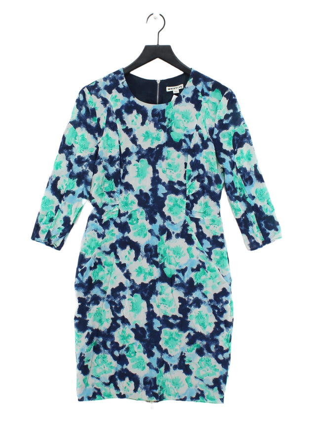 Whistles Women's Midi Dress UK 12 Multi Silk with Elastane, Polyester