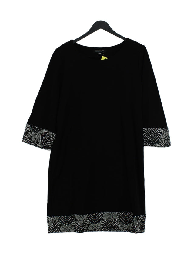 Ilse Jacobsen Women's Midi Dress UK 12 Black Viscose with Elastane, Polyamide