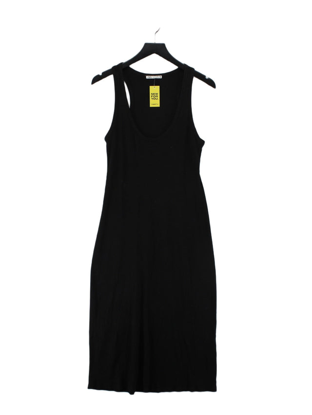 Zara Women's Midi Dress M Black 100% Cotton