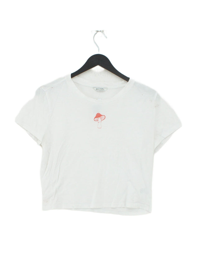 Monki Women's T-Shirt M White 100% Cotton