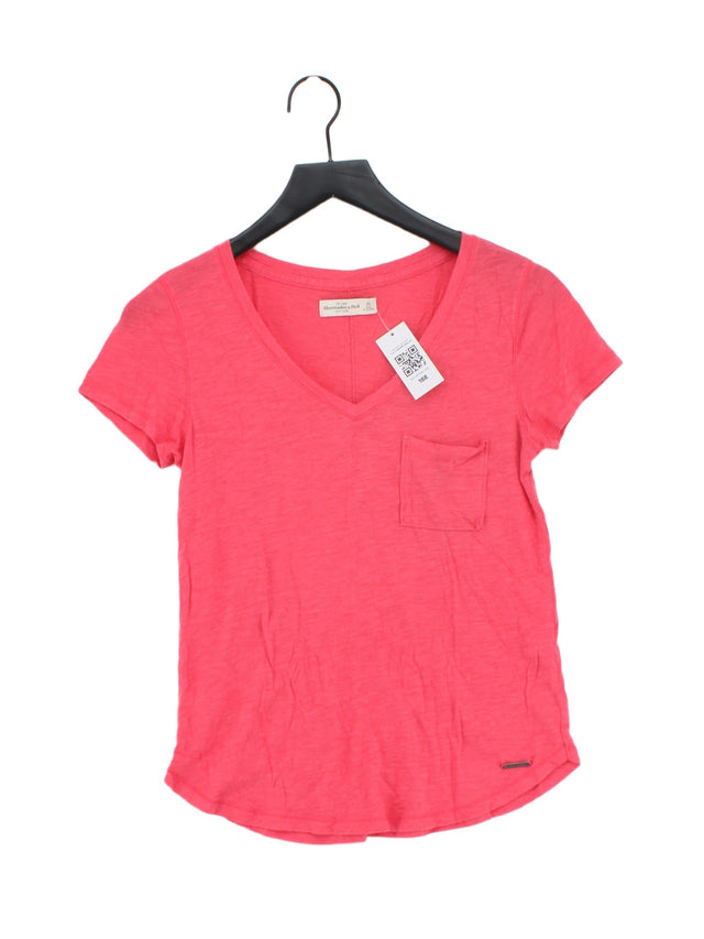 Abercrombie & Fitch Women's T-Shirt XS Pink Cotton with Viscose