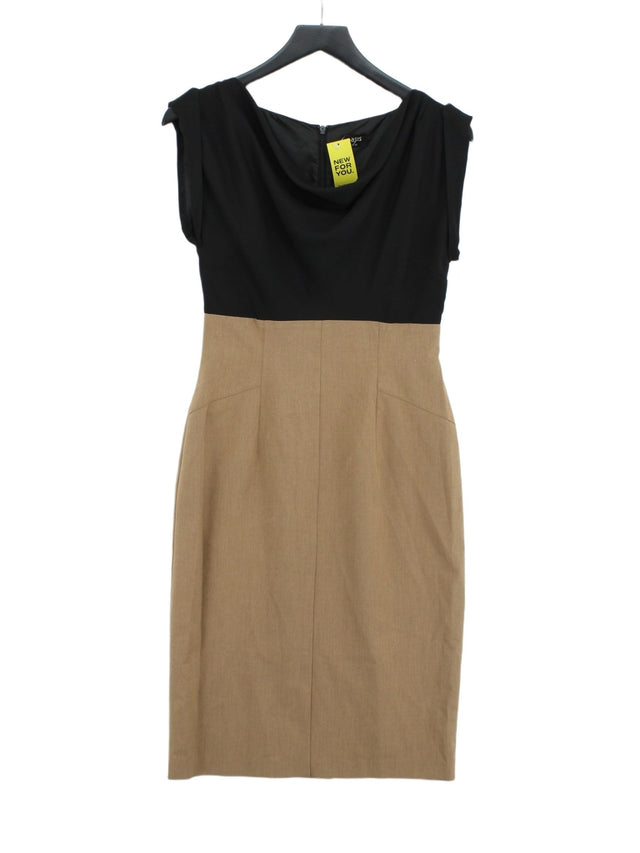 Oasis Women's Midi Dress UK 10 Brown Polyester with Elastane, Viscose