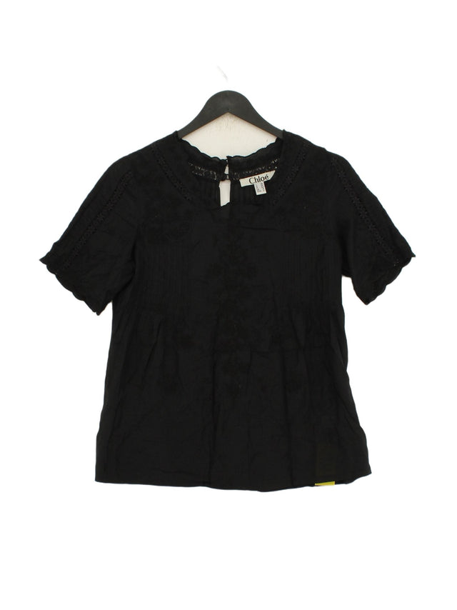 Chloé Women's Blouse UK 6 Black Silk with Cotton