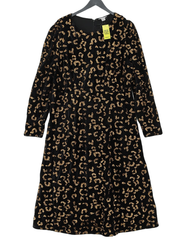 Monsoon Women's Maxi Dress UK 18 Black Polyester with Elastane