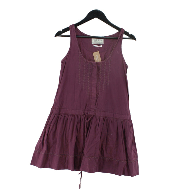 Jack Wills Women's Mini Dress UK 8 Purple 100% Cotton