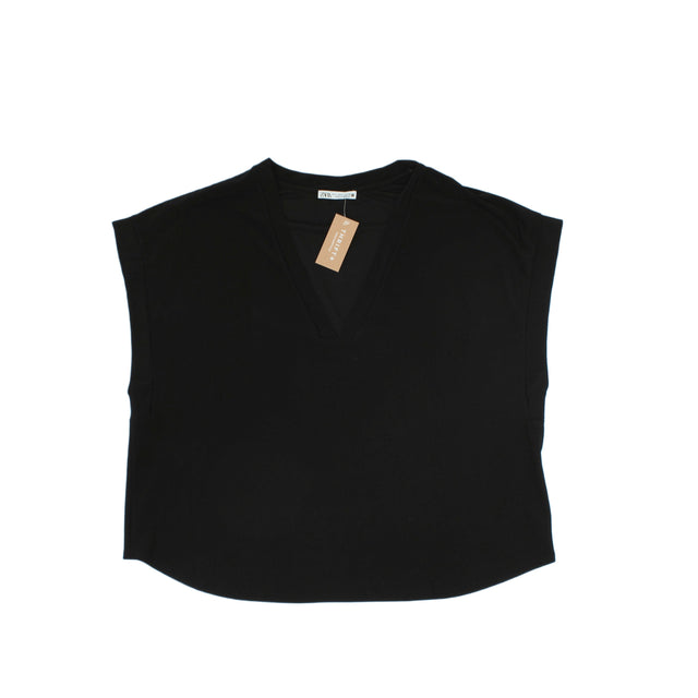 Zara Women's Top L Black Polyester with Elastane