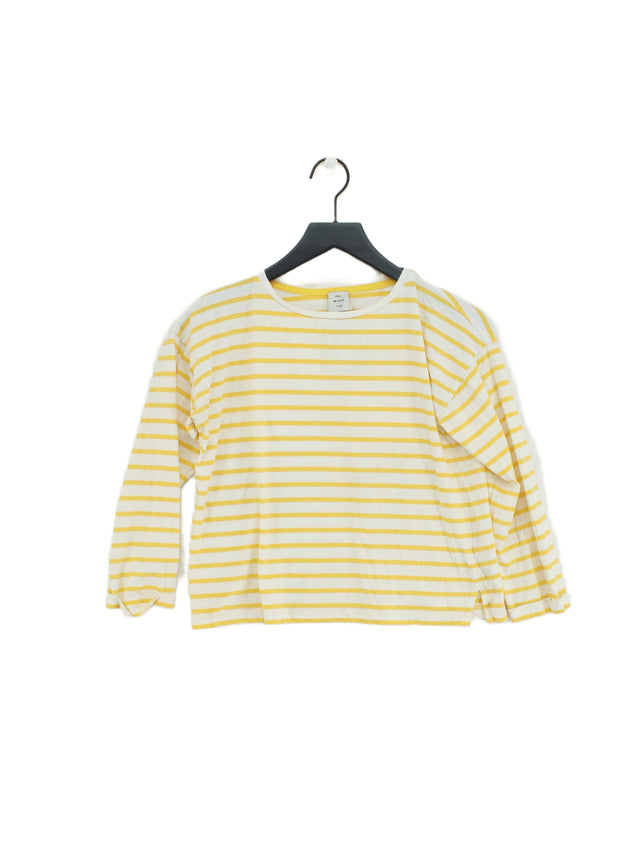 Seen Worn Kept Women's T-Shirt UK 6 Yellow 100% Cotton