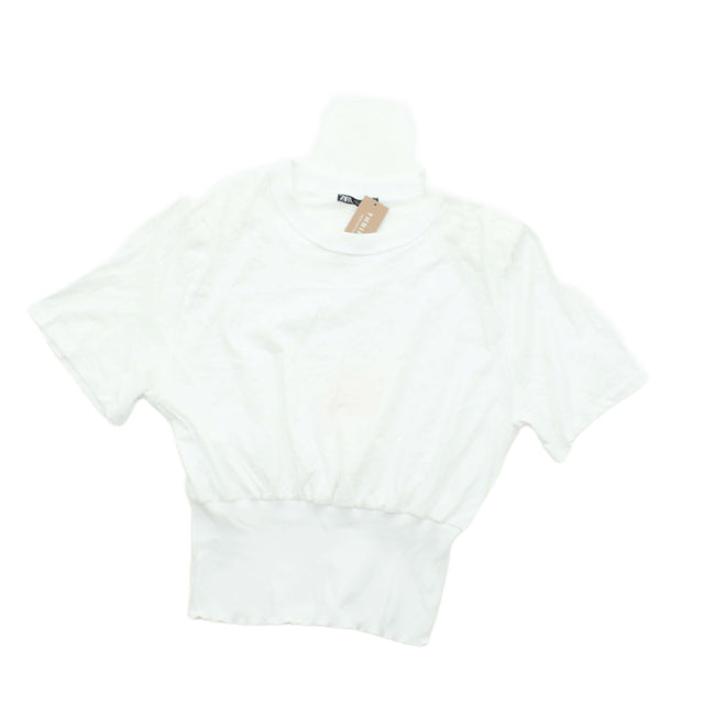 Zara Women's Polo L White 100% Cotton