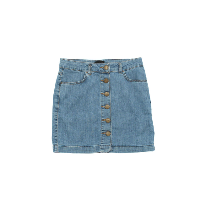 Topshop Women's Mini Skirt UK 8 Blue 100% Polyester
