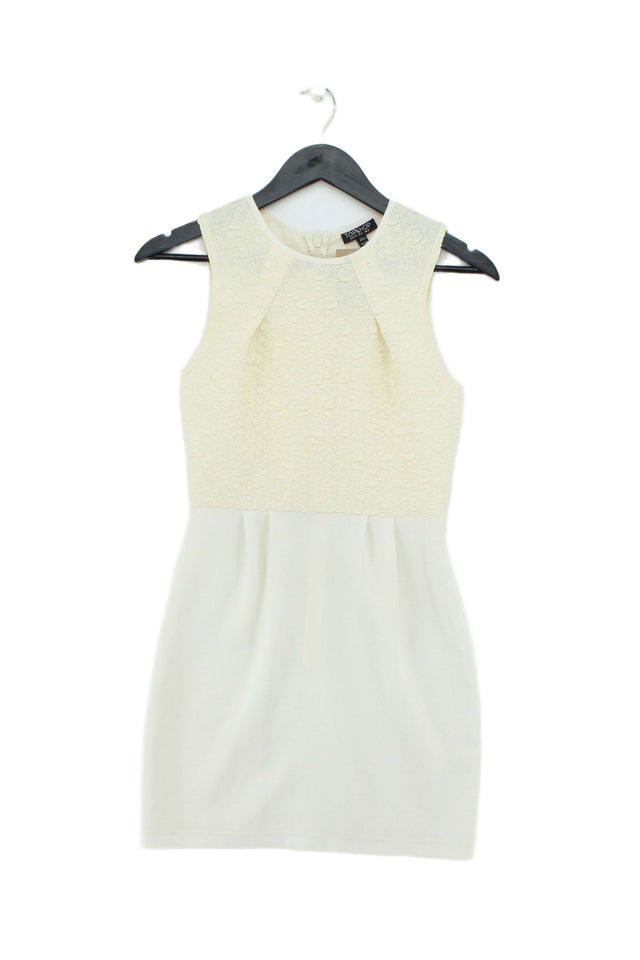 Topshop Women's Mini Dress UK 6 Cream 100% Polyester
