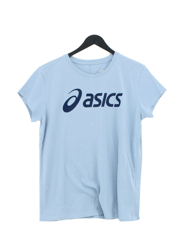 Asics Women's T-Shirt L Blue Cotton with Elastane, Polyester