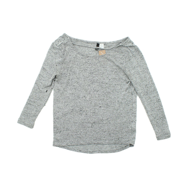 H&M Women's Top XS Grey Polyester with Viscose