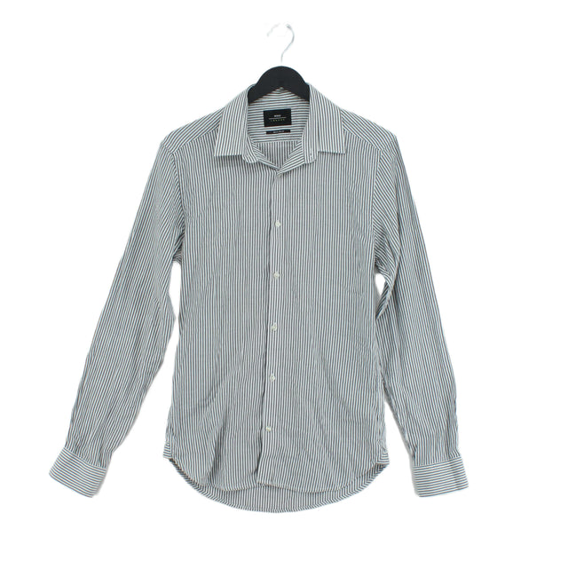 Moss London Men's T-Shirt XXS Grey Cotton with Polyester