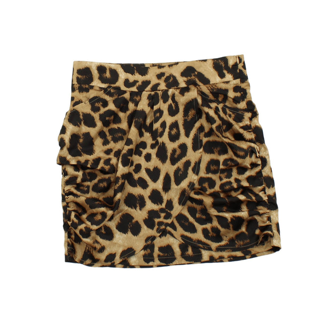 New Pretty Little Thing Women's Mini Skirt UK 10 Brown 100% Polyester