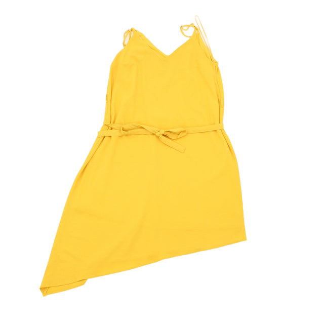 River Island Women's Midi Dress UK 8 Yellow Polyester with Elastane