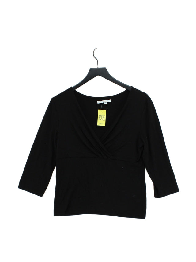 L.K. Bennett Women's Blouse L Black Viscose with Elastane