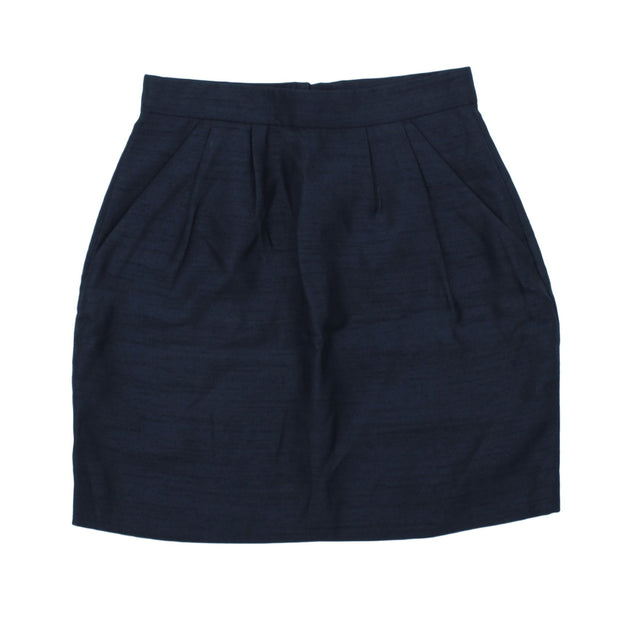 H&M Women's Mini Skirt UK 8 Blue Polyester with Viscose