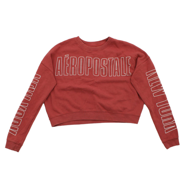 Aeropostale Womens Jumper M Red Blend - Cotton, Polyester