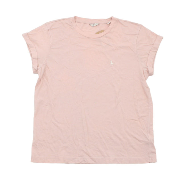 Jack Wills Women's Top UK 10 Pink Cotton with Polyester
