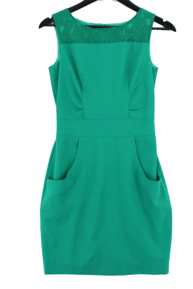 Wolf & Whistle Women's Midi Dress UK 8 Green Cotton with Polyester, Other