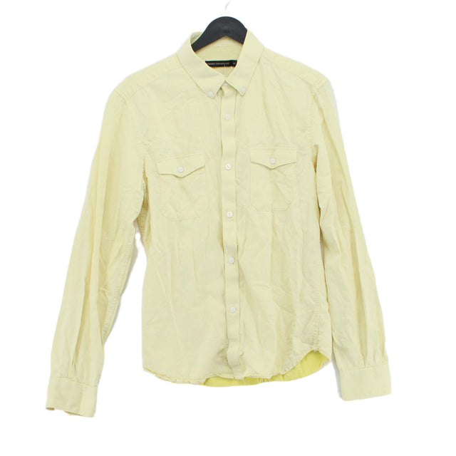 French Connection Men's T-Shirt XS Yellow 100% Other