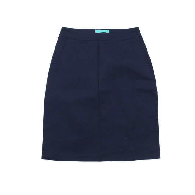 Fever London Women's Midi Skirt UK 10 Blue 100% Cotton