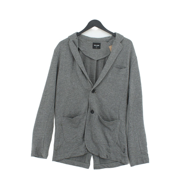 Only & Sons Women's Blazer L Grey Viscose with Cotton