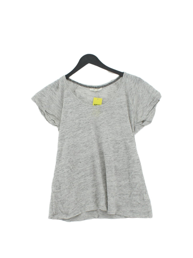 White Stuff Women's T-Shirt UK 8 Grey 100% Linen