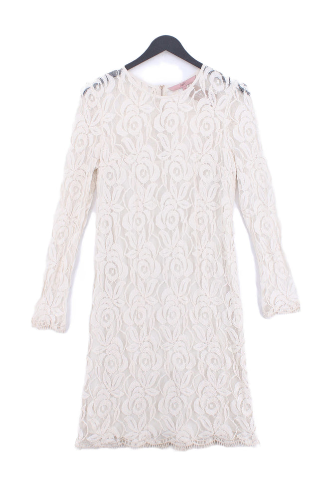 Next Womens Mini Dress 10 Cream Blend - Cotton, Viscose, Polyester
