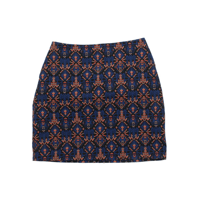 New Look Women's Mini Skirt UK 6 Blue Polyester with Cotton