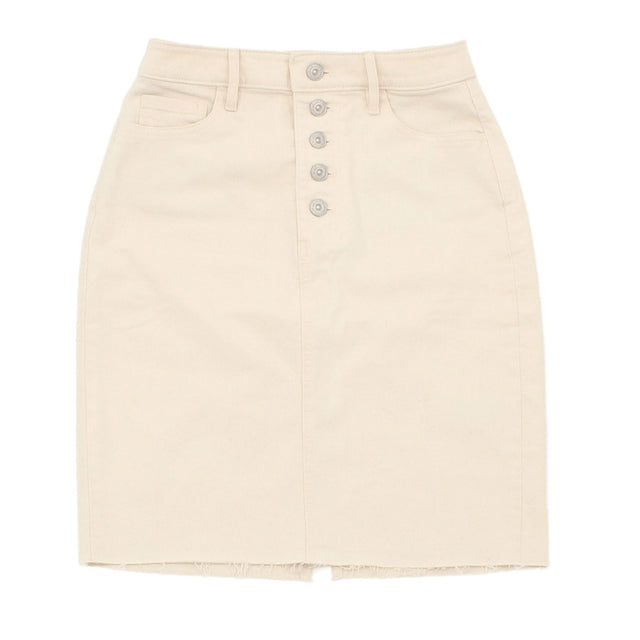 Banana Republic Women's Mini Skirt W 28 in Cream Cotton with Polyester, Other