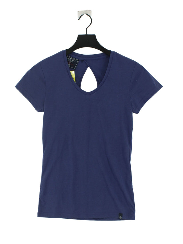 Tog Twenty Four Women's T-Shirt UK 8 Blue Polyester with Wool