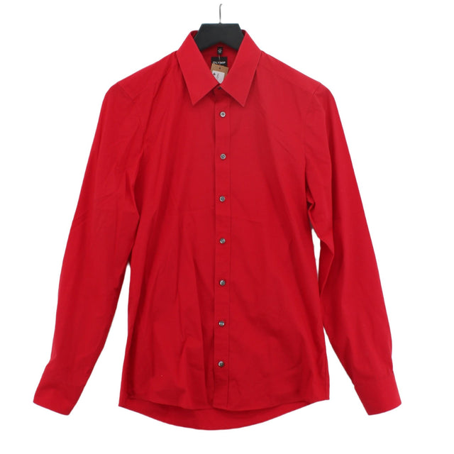 Olymp Men's Shirt Chest: 38 in Red Cotton with Elastane