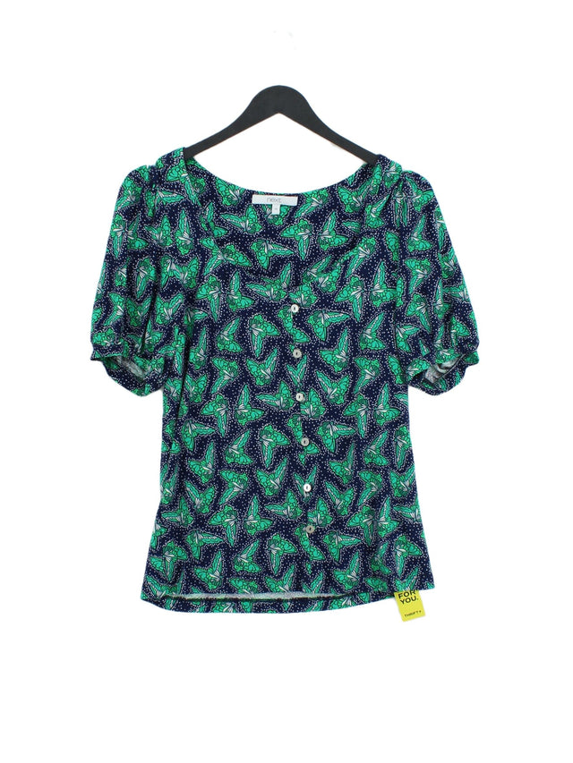Next Women's T-Shirt UK 10 Green Viscose with Elastane