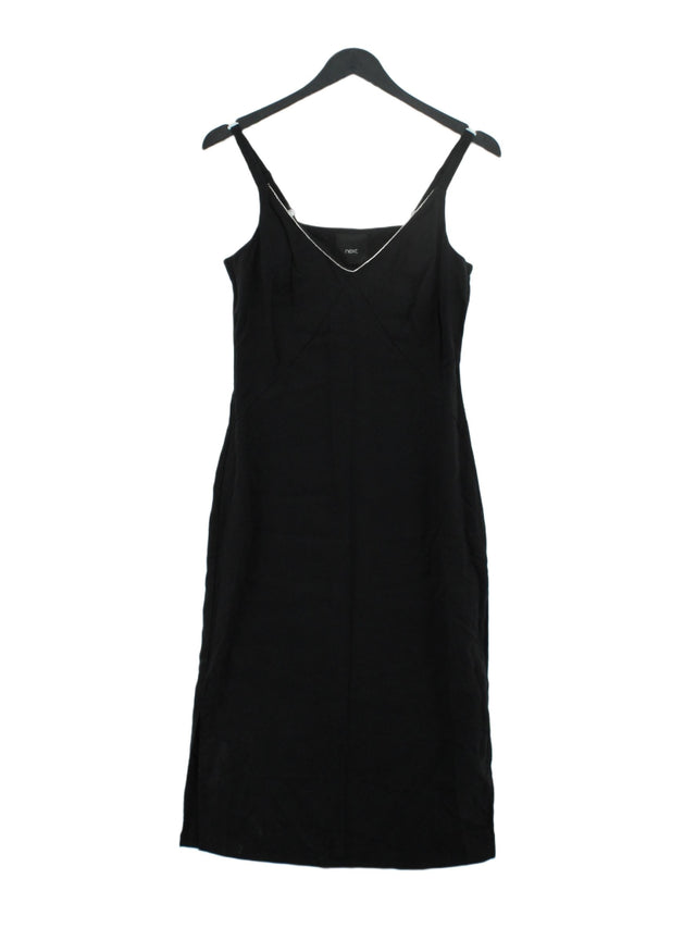 Next Women's Midi Dress UK 6 Black 100% Cotton