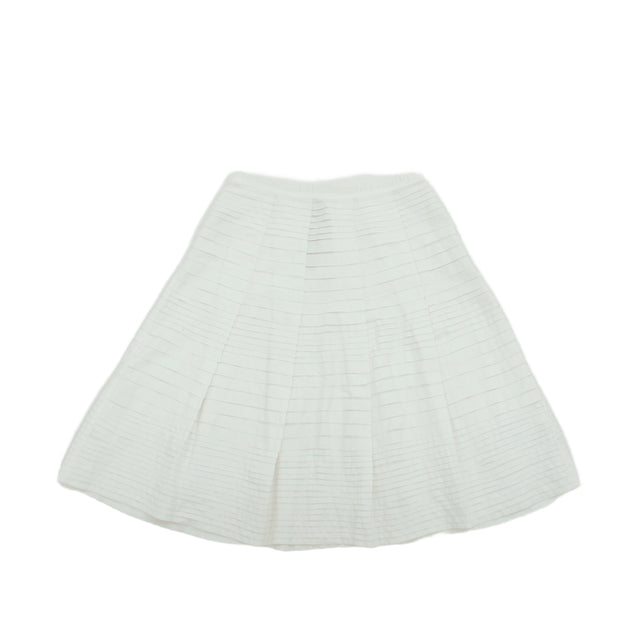 Adolfo Dominguez Women's Midi Skirt UK 8 Cream 100% Cotton
