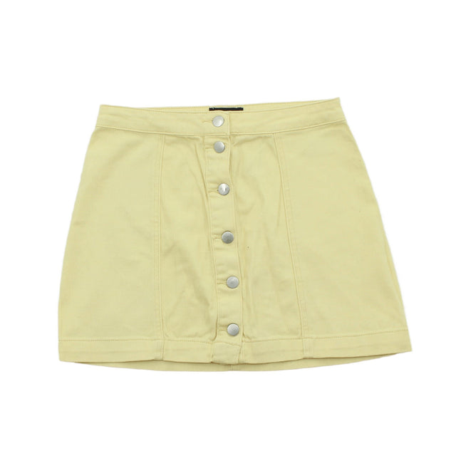 Pretty Little Thing Women's Mini Skirt UK 10 Yellow Cotton with Polyester, Other