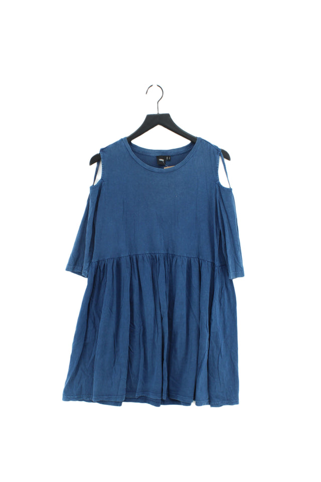 Asos Womens Midi Dress 8 Blue 100% - Cotton