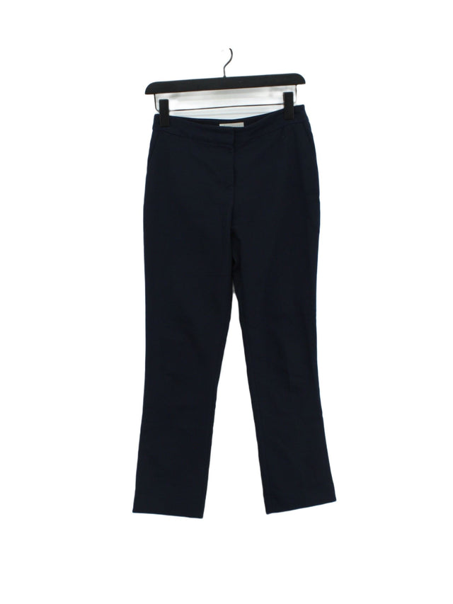 Hobbs Women's Suit Trousers UK 8 Blue Cotton with Elastane, Polyester
