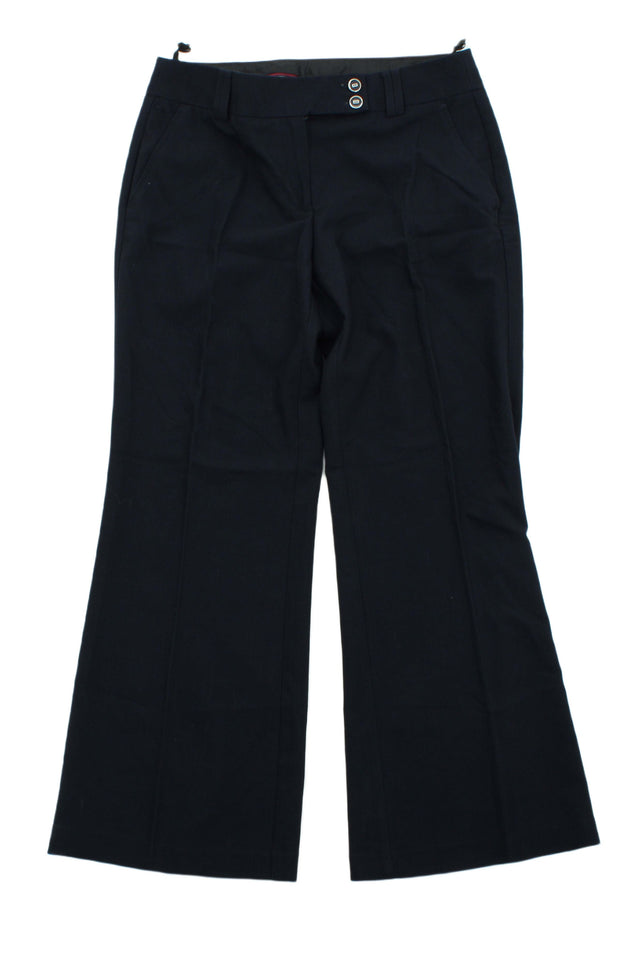 Marks & Spencer Women's Trousers UK 10 Blue Polyester with Viscose, Other